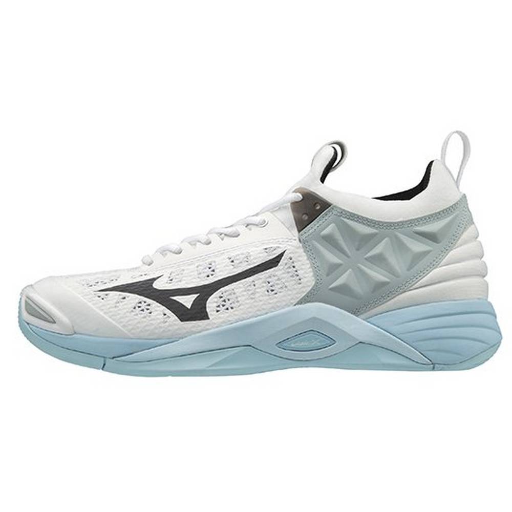 Womens Mizuno Wave Momentum Volleyball Shoes White/Blue Philippines (UNBCAS623)